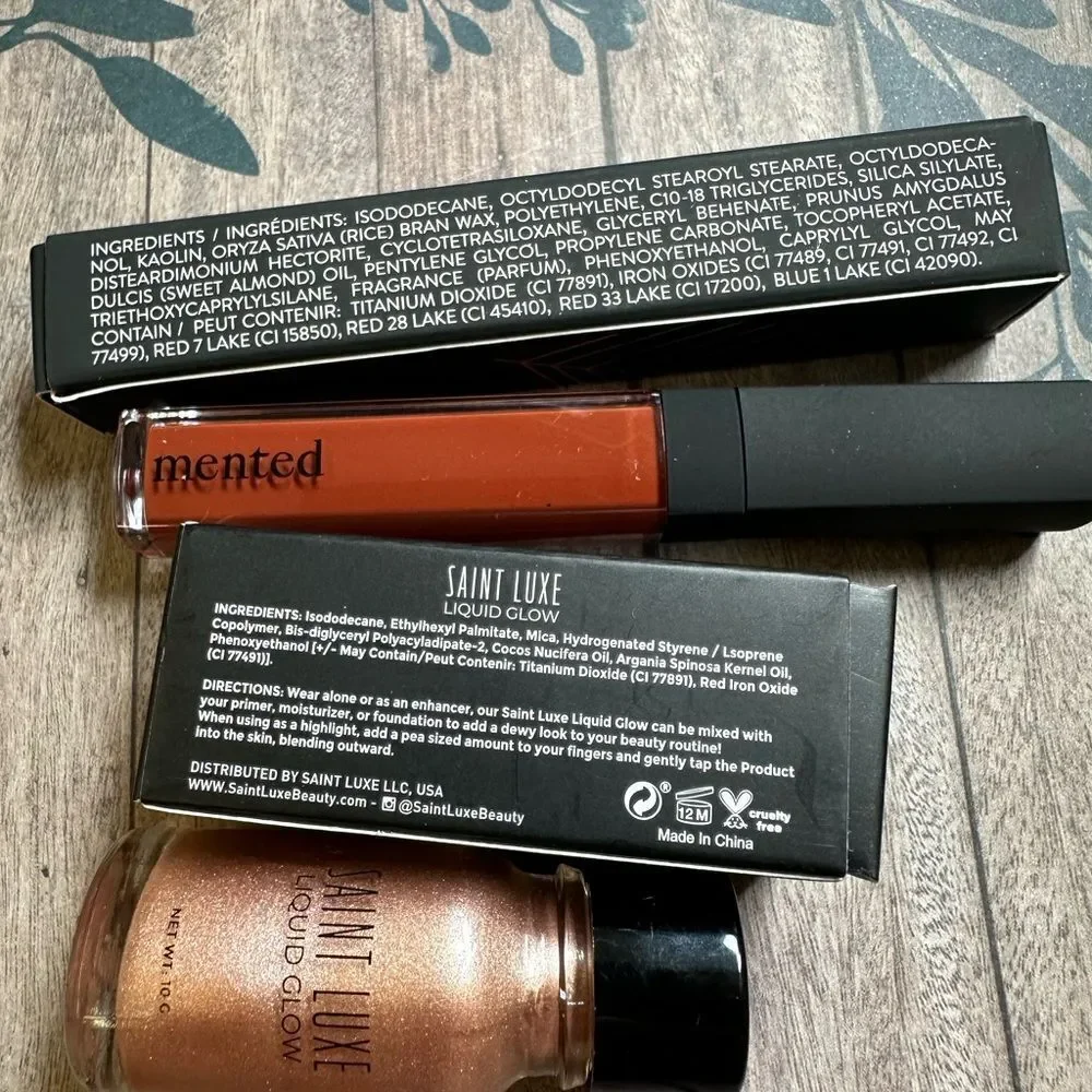 Mented Blood Orange Liquid Lipstick And St. Lux Liquid‎ Glow Rose Gold NIB